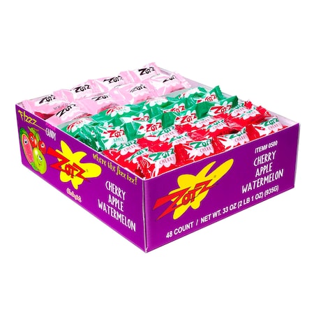 Zotz Zotz Fizz Power Candy Strings - Cherry Apple Watermelon, PK576 0500